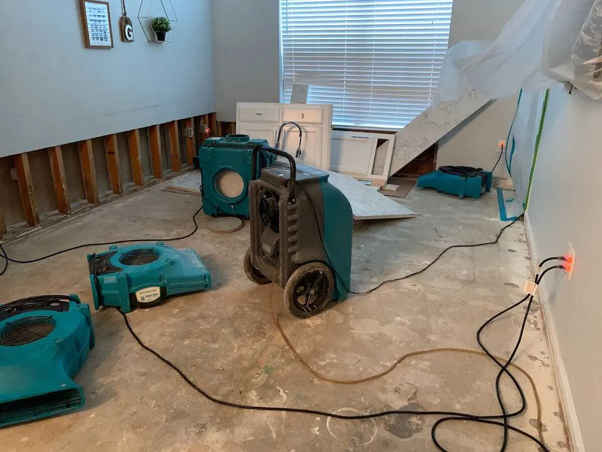Dehumidifier in flood-cut room for Water Extraction & Removal in Cookeville